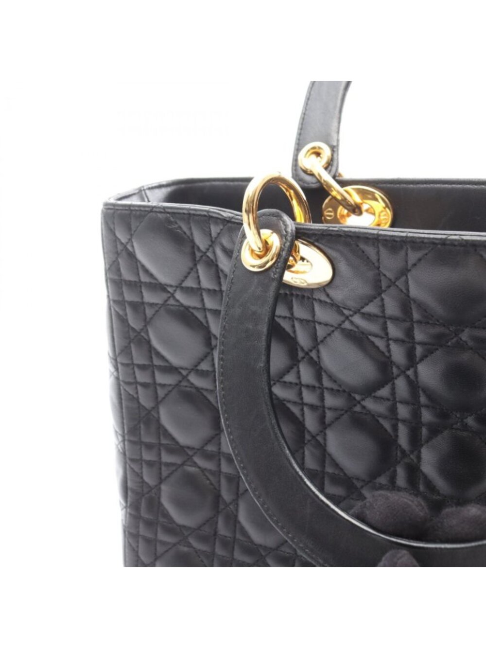 Dior Handbag Radio the Cannage Black Leather Hand - Picture 8 of 15